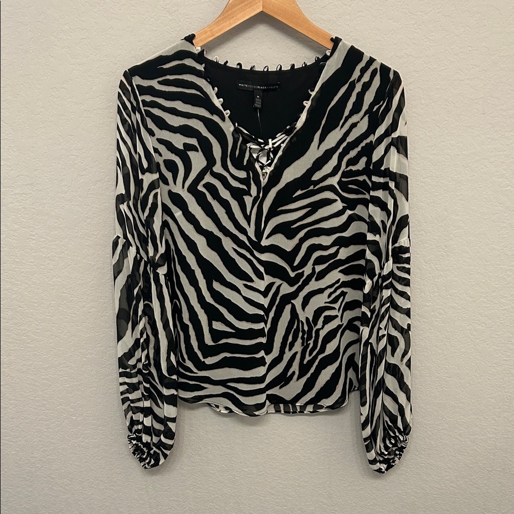 White House Black Market Zebra Print Blouse